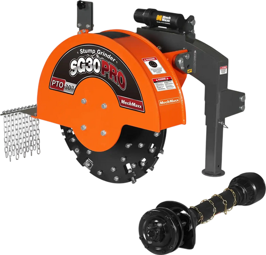 MechMaxx SG30 Stump Grinder 3-Point PTO 30" Flywheel 40-100 HP 44 Carbide Teeth New