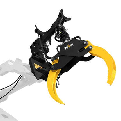 MechMaxx RLG61 Skid Steer Grapple Attachment 59" Hydraulic Rotating Log Grapple 1500 lbs Lift Capacity 360 Degree Rotation New