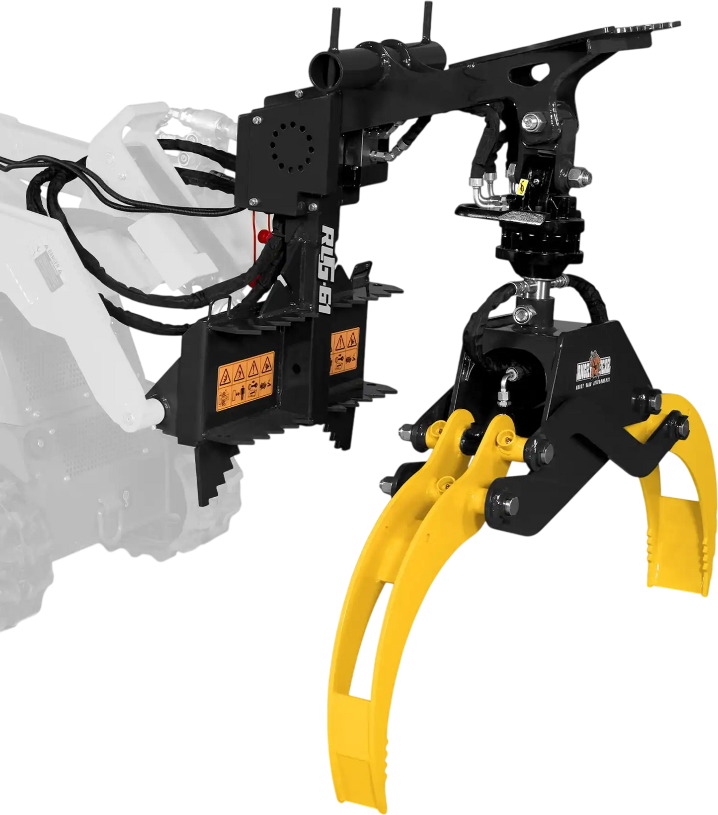 MechMaxx RLG61 Skid Steer Grapple Attachment 59" Hydraulic Rotating Log Grapple 1500 lbs Lift Capacity 360 Degree Rotation New