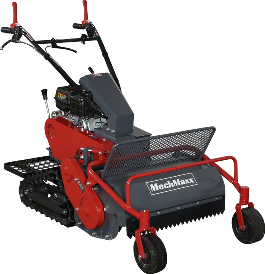 MechMaxx SFM27T Flail Mower 27" Walk Behind Self-Propelled Tracked Electric Start 10HP 302cc New