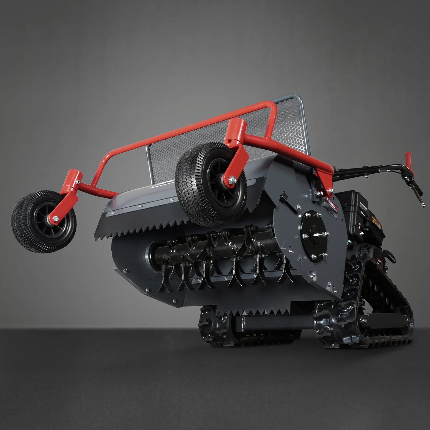 MechMaxx SFM27T Flail Mower 27" Walk Behind Self-Propelled Tracked Electric Start 10HP 302cc New