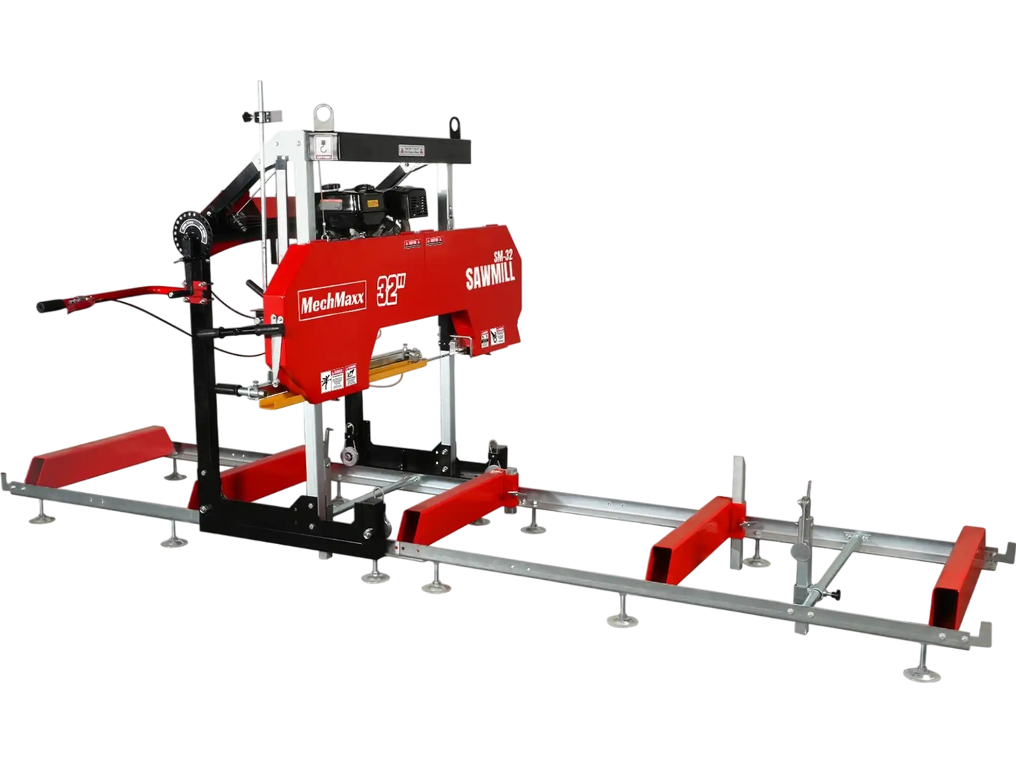 MechMaxx SM32 Sawmill 32" Portable 459cc 15HP Electric Start Gasoline Engine 26.5" Board Width 13' Track Length New