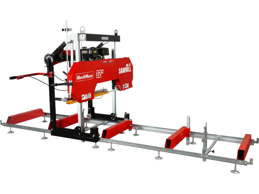 MechMaxx SM32 Sawmill 32" Portable 459cc 15HP Electric Start Gasoline Engine 26.5" Board Width 13' Track Length New