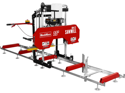MechMaxx SM22 Sawmill 22" Portable 274cc 8.1HP Gasoline Engine 18" Board Width 13' Track Length New