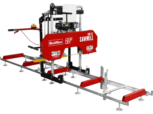 MechMaxx SM22 Sawmill 22" Portable 274cc 8.1HP Gasoline Engine 18" Board Width 13' Track Length New