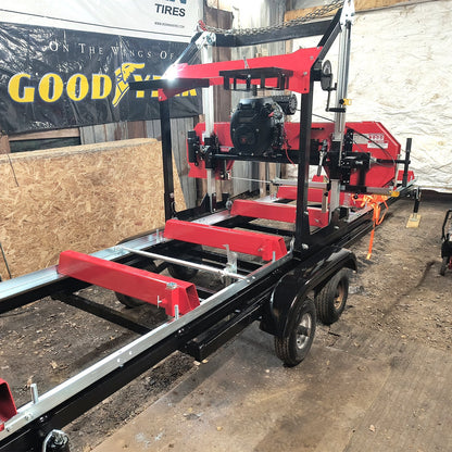 MechMaxx SM36 Sawmill 36" MAX Portable 25HP 750cc ZONSEN V-Twin Engine 20' Track Length 10 Blades Included New