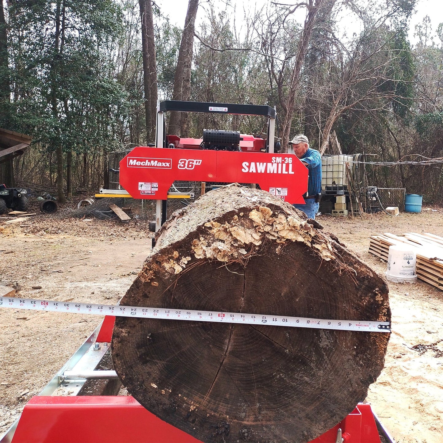 MechMaxx SM36 Sawmill Portable 36" Board Width 25 HP 750cc ZONSEN V-Twin Engine 20' Track Length New
