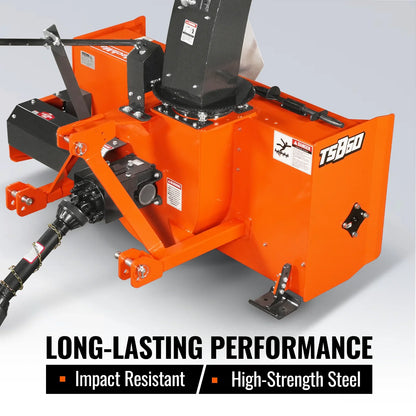 MechMaxx TSB60T Snow Blower 60" 3 Point PTO 24" Impeller Diameter 360° Snow Chute 25-65 HP New