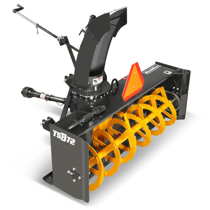 MechMaxx TSB72 Snow Blower 72" 3 Point PTO 24" Impeller 360° Chute 30-75 HP New