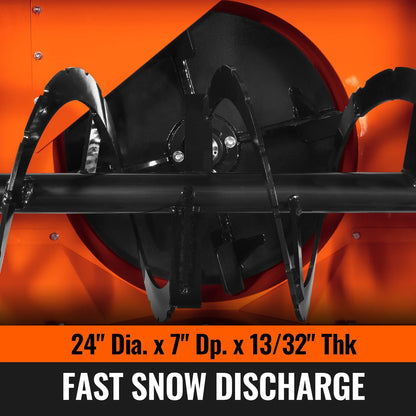 MechMaxx TSB84T Snow Blower 84" 3 Point PTO 24" Impeller 360° Chute 35-95 HP New