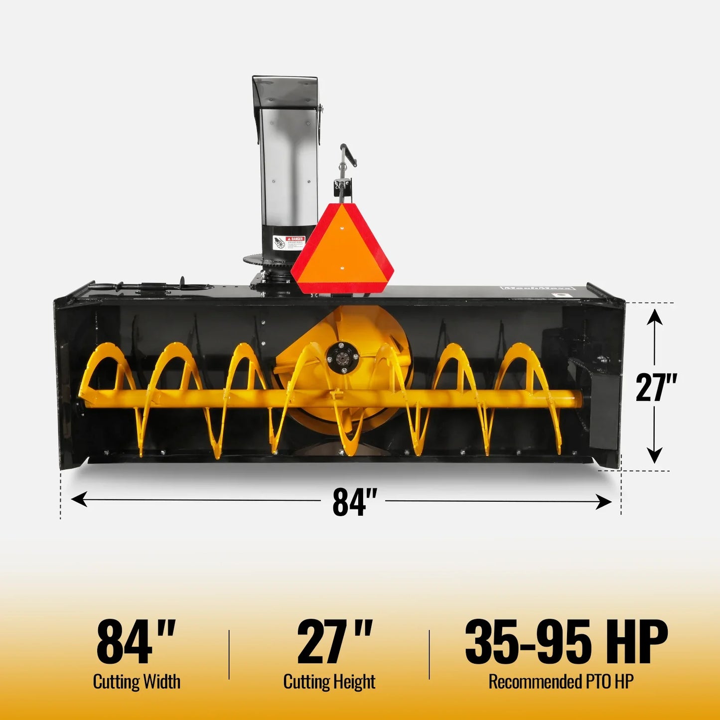 MechMaxx TSB84 Snow Blower 84" 3 Point PTO 24" Impeller 360° Snow Chute 35-95 HP New