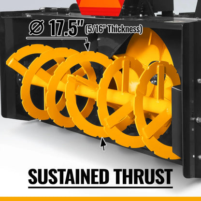 MechMaxx TSB60 Snow Blower 60" 3 Point PTO 24" Impeller Diameter 360° Snow Chute 25-65 HP New