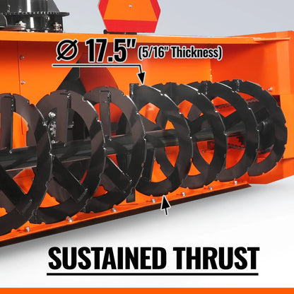 MechMaxx TSB84T Snow Blower 84" 3 Point PTO 24" Impeller 360° Chute 35-95 HP New