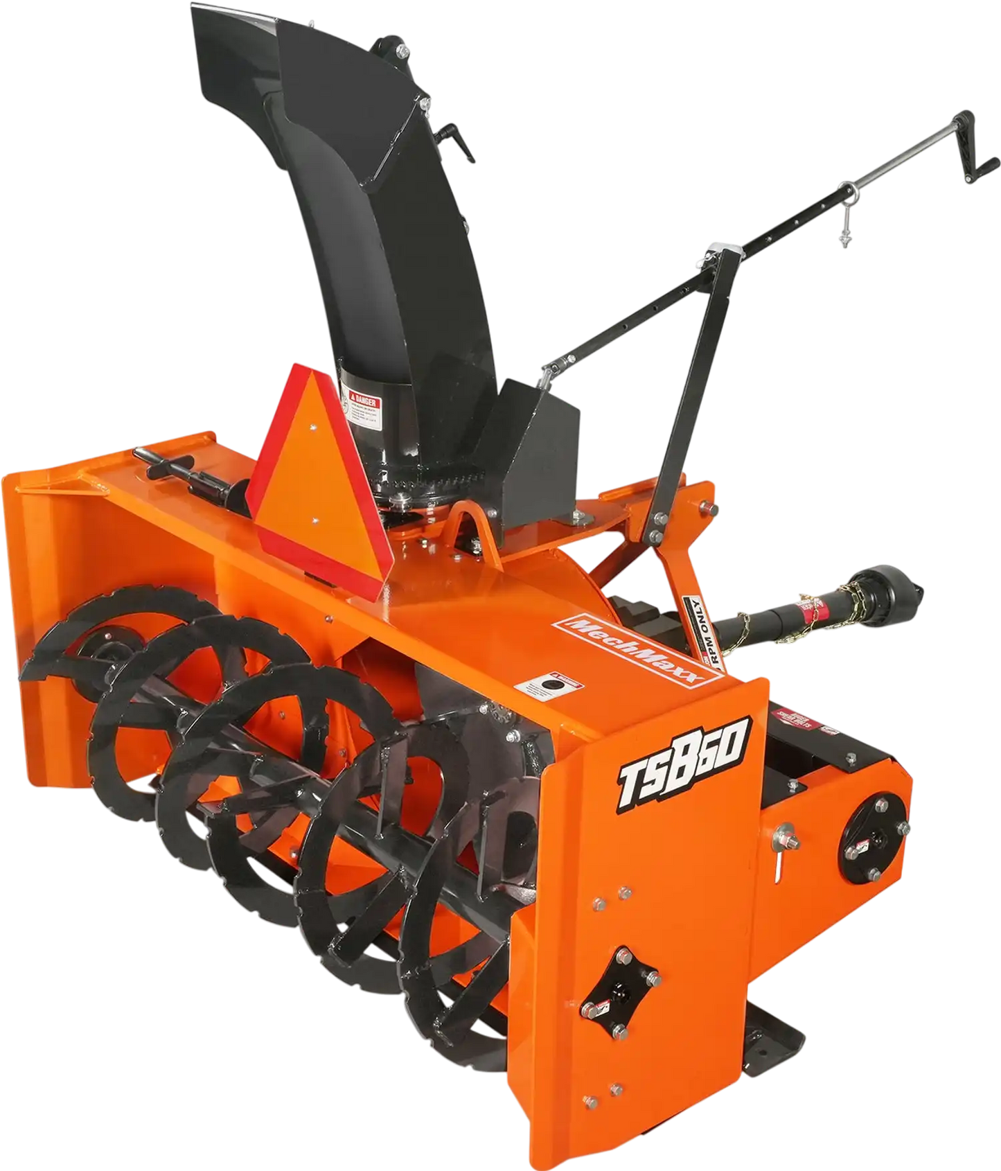 MechMaxx TSB60T Snow Blower 60" 3 Point PTO 24" Impeller Diameter 360° Snow Chute 25-65 HP New