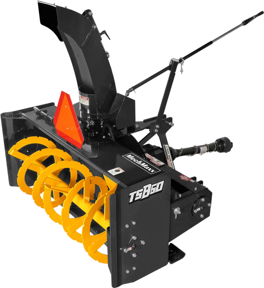 MechMaxx TSB60 Snow Blower 60" 3 Point PTO 24" Impeller Diameter 360° Snow Chute 25-65 HP New