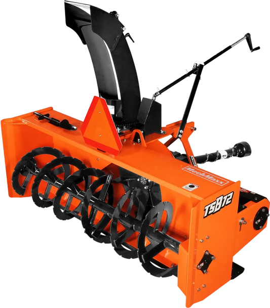 MechMaxx TSB72T Snow Blower 72" 3 Point PTO 24" Impeller 360° Snow Chute 30-75 HP New