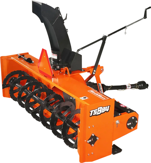 MechMaxx TSB84T Snow Blower 84" 3 Point PTO 24" Impeller 360° Chute 35-95 HP New