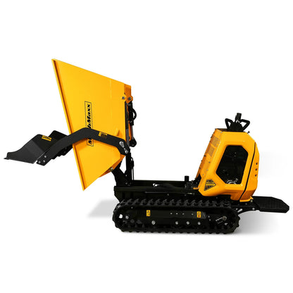MechMaxx T80FL Mini Dumper 1800 lbs 420cc Electric Start Gas Engine Stand-On Hydraulic Track Self-Loading New