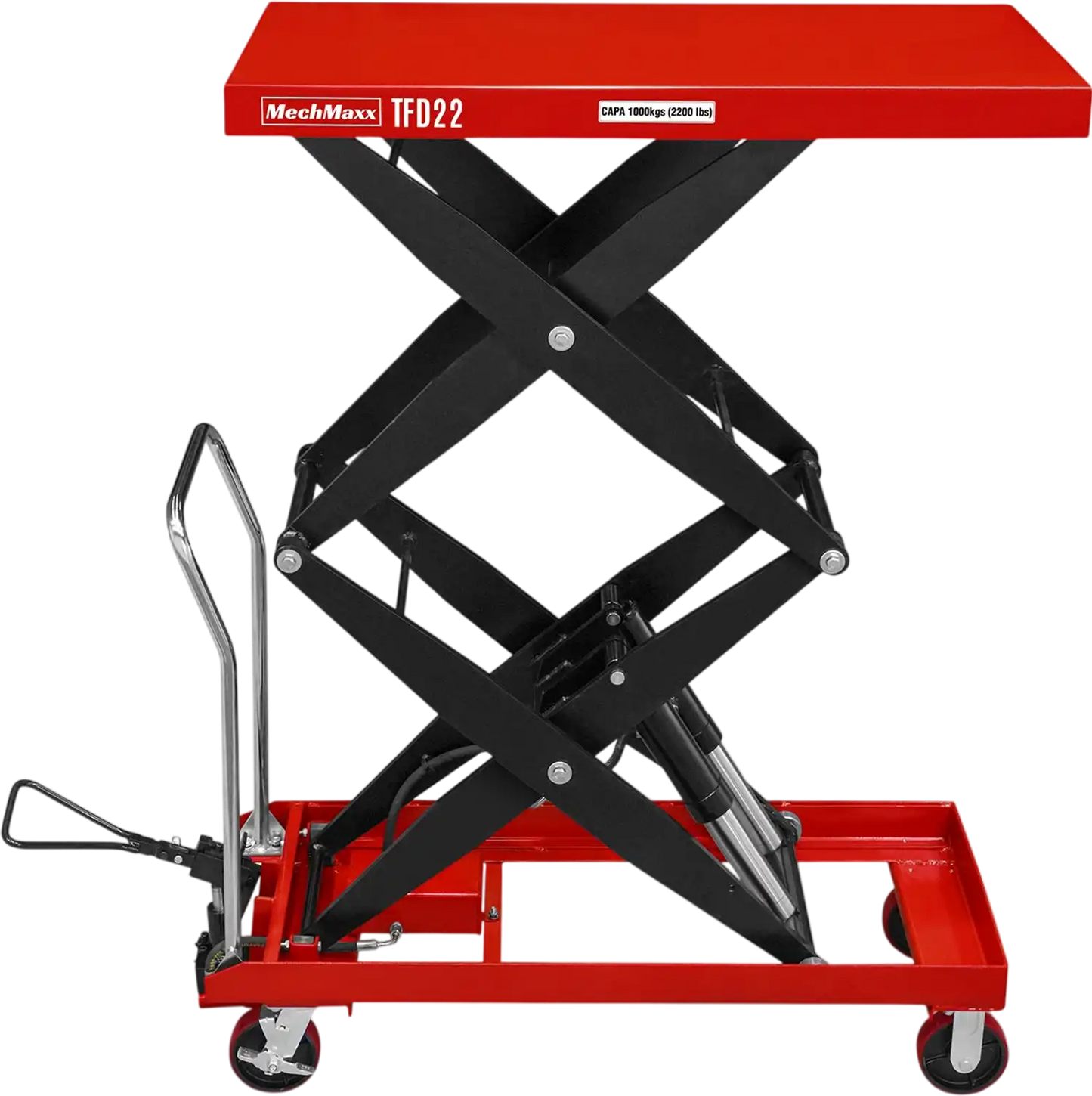 MechMaxx TFD22 Lift Table Mobile Double Scissor Cart 2200 lbs 47.2" x 24" 66.9" New