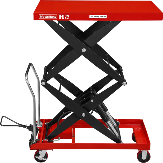 MechMaxx TFD22 Lift Table Mobile Double Scissor Cart 2200 lbs 47.2" x 24" 66.9" New
