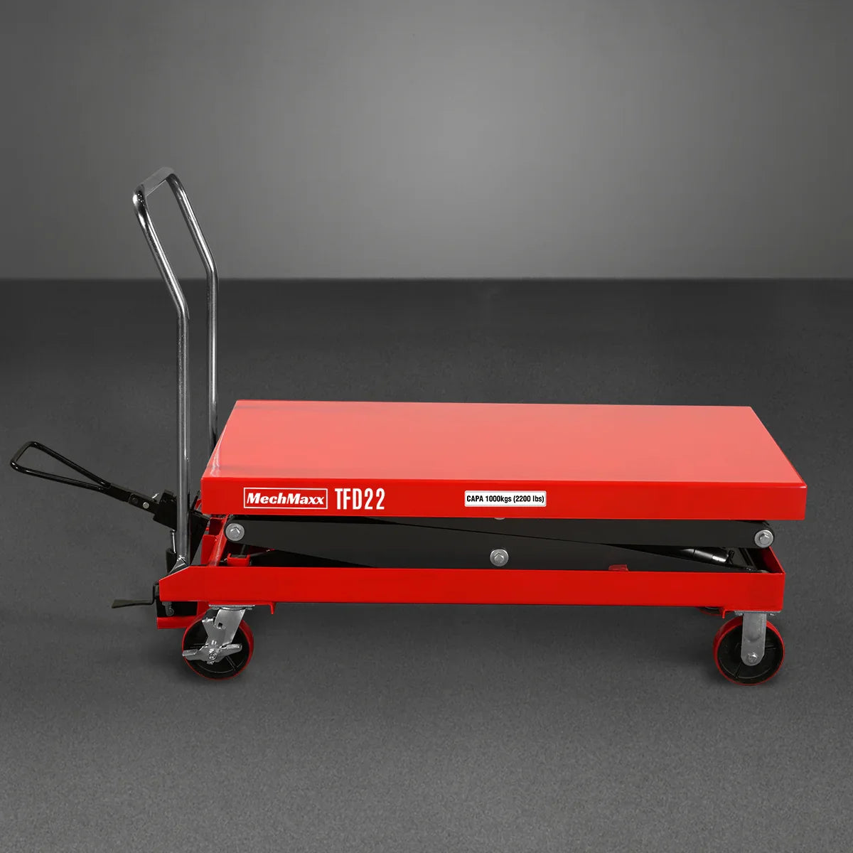 MechMaxx TFD22 Lift Table Mobile Double Scissor Cart 2200 lbs 47.2" x 24" 66.9" New