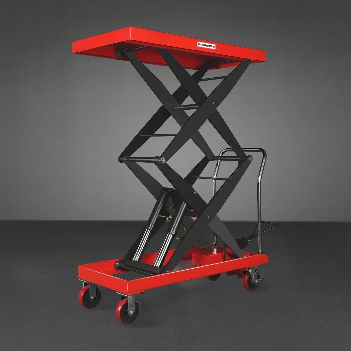 MechMaxx TFD22 Lift Table Mobile Double Scissor Cart 2200 lbs 47.2" x 24" 66.9" New