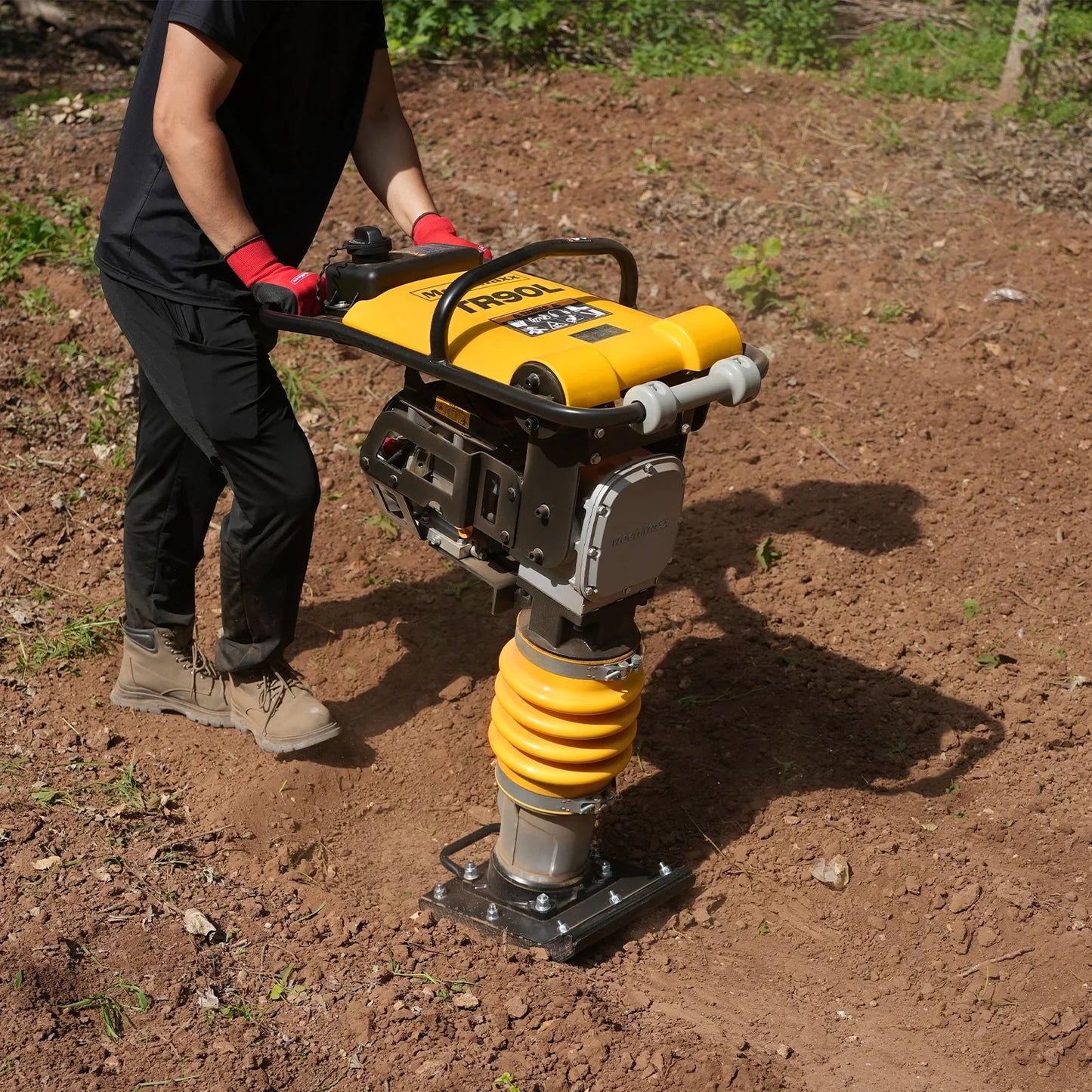 MechMaxx TR90L Tamping Rammer 6.5 HP 2700 lbs Impact Force Jumping Jack Tamper Compactor with Wheel Kit New
