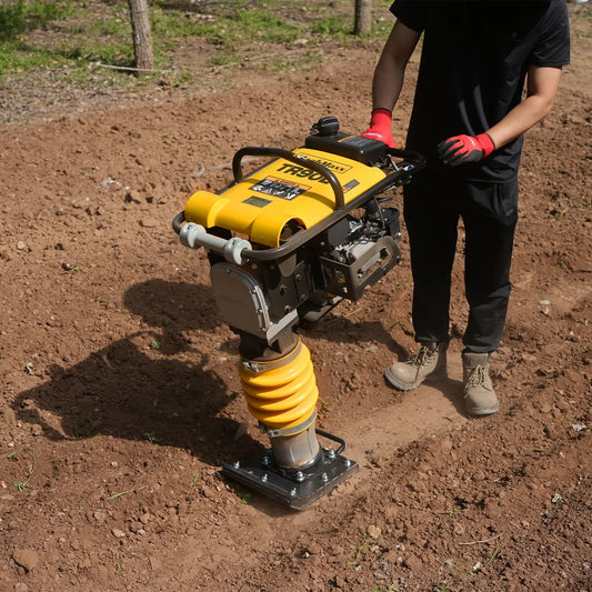 MechMaxx TR90L Tamping Rammer 6.5 HP 2700 lbs Impact Force Jumping Jack Tamper Compactor with Wheel Kit New
