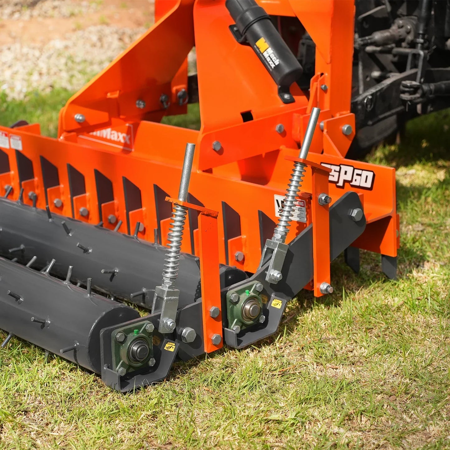 MechMaxx TSP60D Soil Pulverizer 60" Heavy Duty Double Spiked Roller 21 Shanks Category 1 and 2 3 Point Hitch Tractor Attachment New