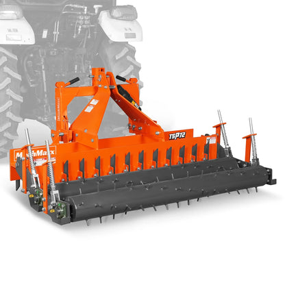 MechMaxx TSP72D Soil Pulverizer 72" Heavy Duty Double Spiked Roller 25 Shanks Category 1 and 2 3 Point Hitch Tractor Attachment New