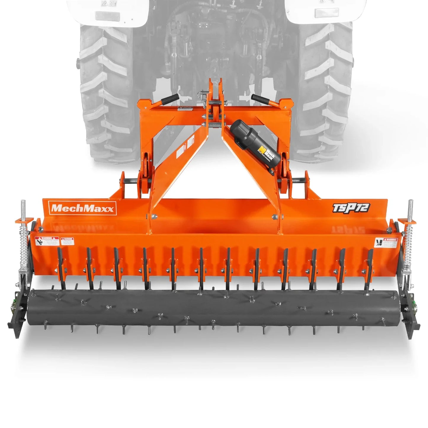 MechMaxx TSP72 Soil Pulverizer 72" Heavy Duty Single Spiked Roller 25 Shanks Category 1 and 2 3 Point Hitch Tractor Attachment New