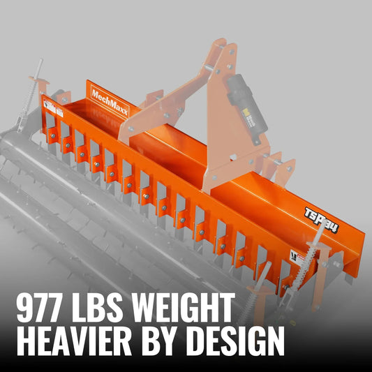 MechMaxx TSP84D Soil Pulverizer 84" Heavy Duty Double Spiked Roller 29 Shanks Category 1 and 2 3 Point Hitch Tractor Attachment New