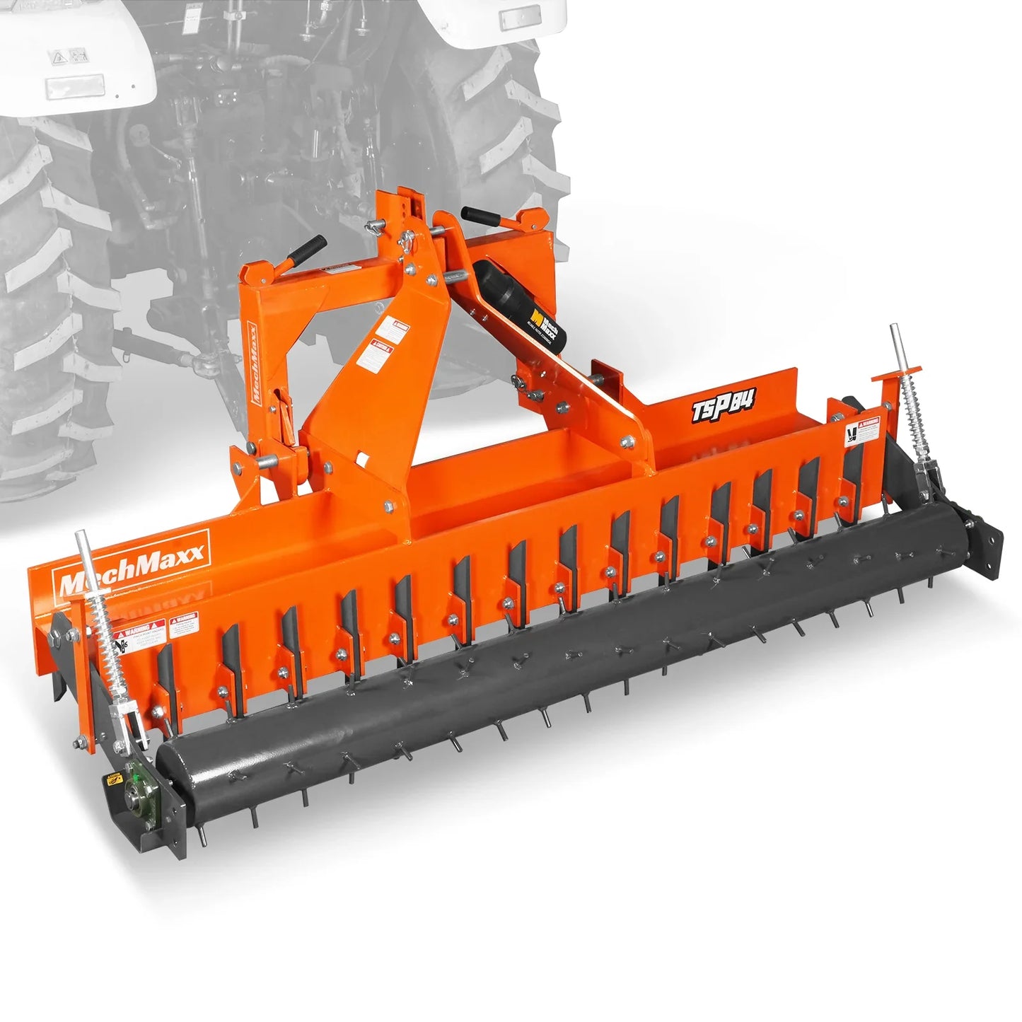 MechMaxx TSP84 Soil Pulverizer 84" Heavy Duty Single Spiked Roller 29 Shanks Category 1 and 2 3 Point Hitch Tractor Attachment New