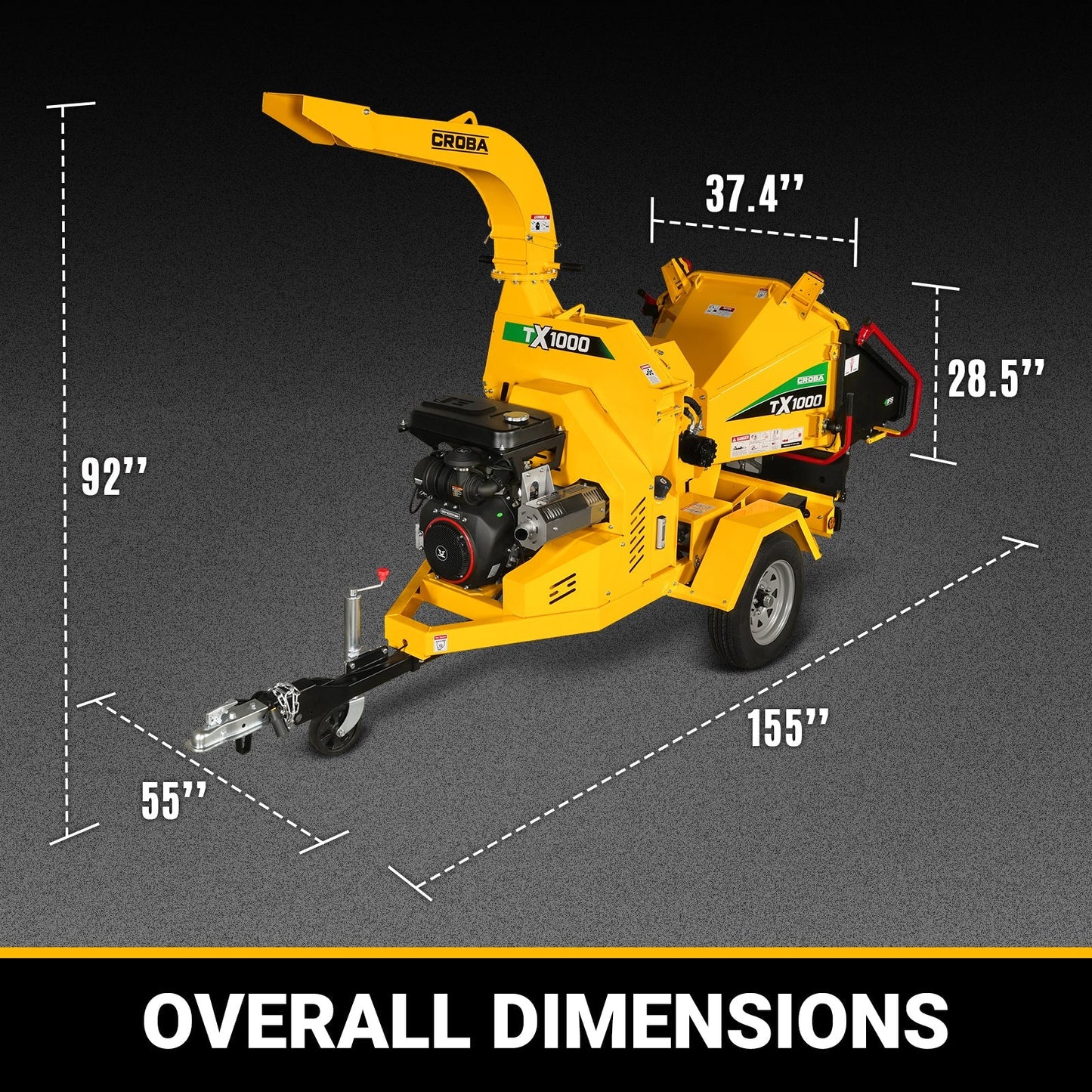 MechMaxx TX1000 Wood Chipper 35HP 1000cc ZONSEN Electric Start 8" Gas Powered Commercial Intelligent Hydraulic Feeding System New