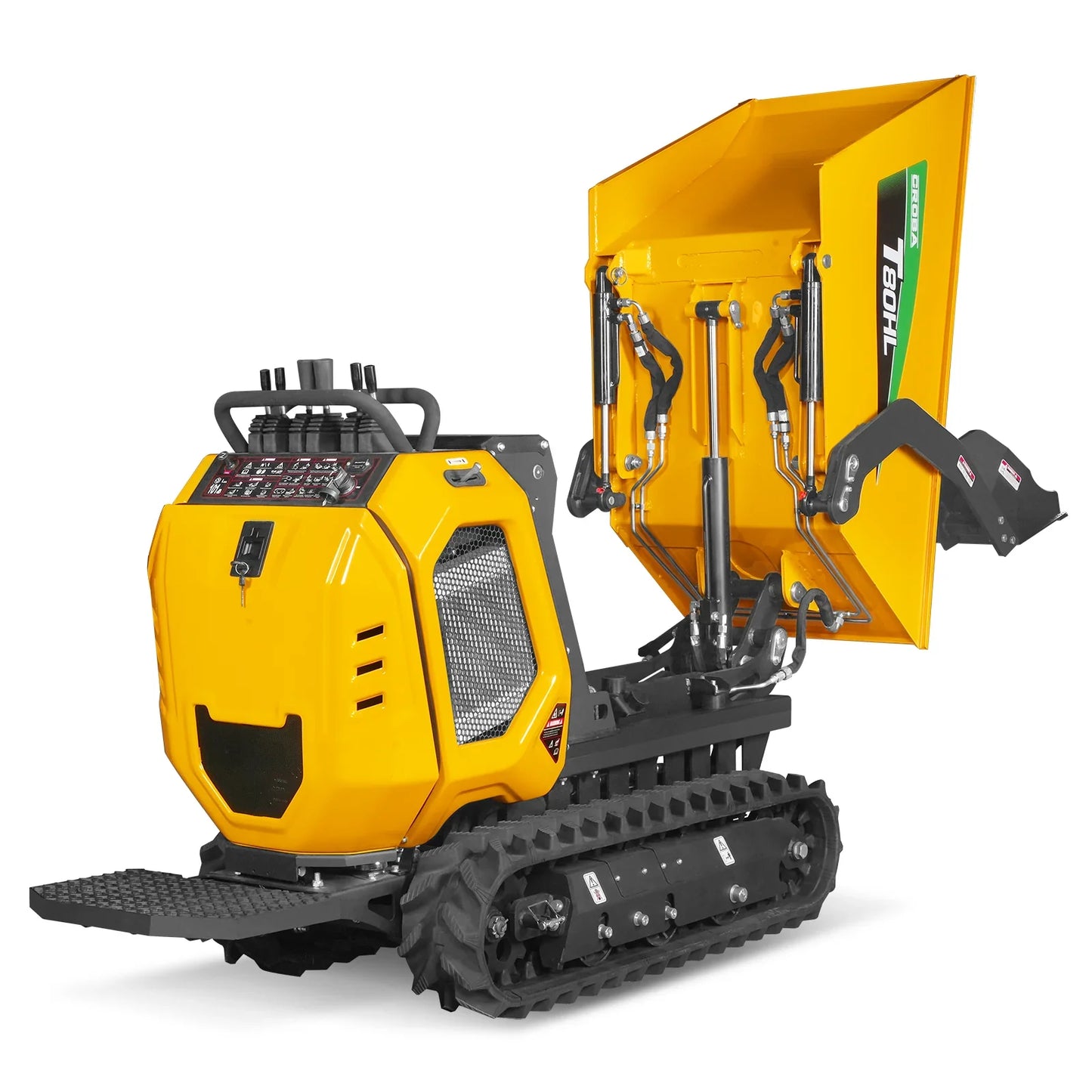 MechMaxx T80HL Mini Dumper 1100lbs 420cc Electric Start Gas Engine Stand-On Hydraulic Track Self-Loading Tipping Lifting New