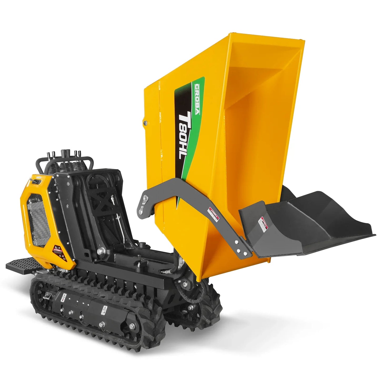 MechMaxx T80HL Mini Dumper 1100lbs 420cc Electric Start Gas Engine Stand-On Hydraulic Track Self-Loading Tipping Lifting New