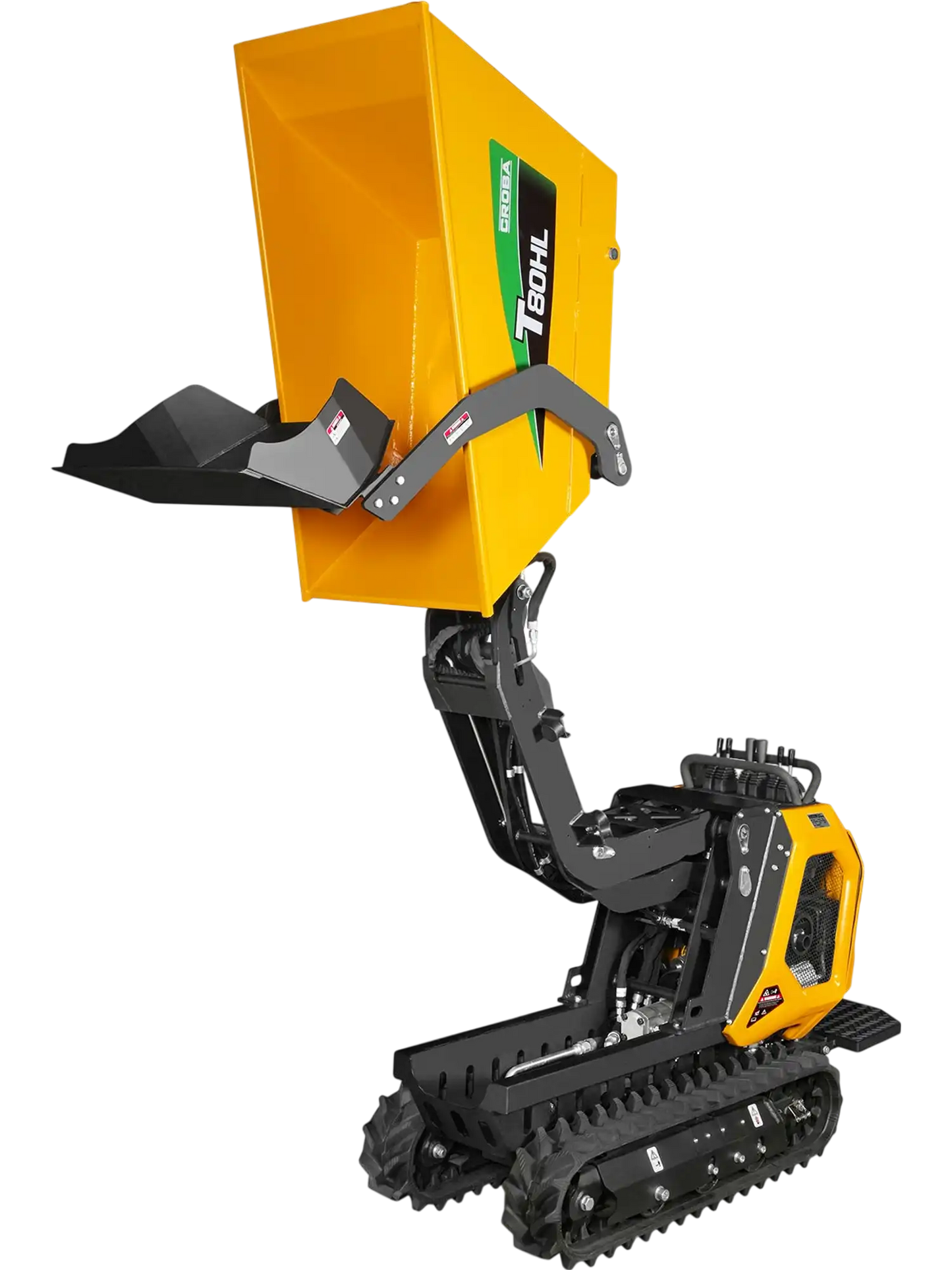 MechMaxx T80HL Mini Dumper 1100lbs 420cc Electric Start Gas Engine Stand-On Hydraulic Track Self-Loading Tipping Lifting New