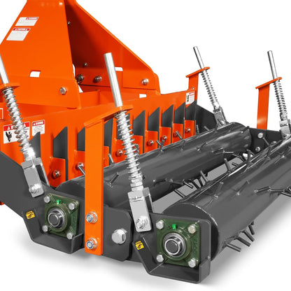 MechMaxx TSP84D Soil Pulverizer 84" Heavy Duty Double Spiked Roller 29 Shanks Category 1 and 2 3 Point Hitch Tractor Attachment New