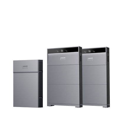 Two Anker Power Modules with four Anker Battery Modules and one Anker Backup Controller
