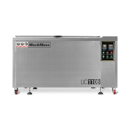 MechMaxx UC110B Ultrasonic Cleaner 114 Gal 432L Heavy Duty Industrial Parts Washer 28kHz 60 Transducers SS304 Tank 10kW Heater 208-240V 3 Phase Power New