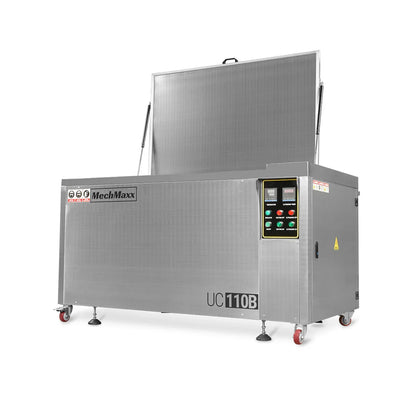 MechMaxx UC110B Ultrasonic Cleaner 114 Gal 432L Heavy Duty Industrial Parts Washer 28kHz 60 Transducers SS304 Tank 10kW Heater 208-240V 3 Phase Power New