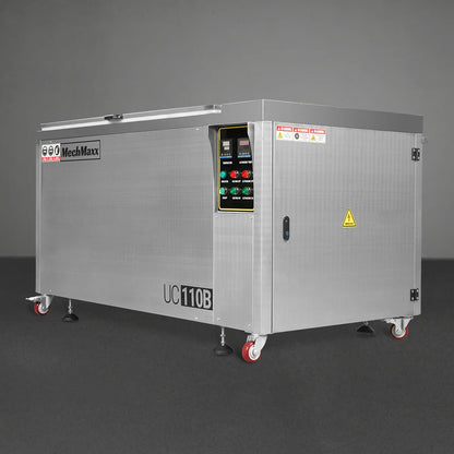 MechMaxx UC110B Ultrasonic Cleaner 114 Gal 432L Heavy Duty Industrial Parts Washer 28kHz 60 Transducers SS304 Tank 10kW Heater 208-240V 3 Phase Power New
