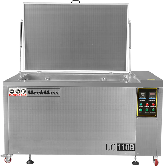 MechMaxx UC110B Ultrasonic Cleaner 114 Gal 432L Heavy Duty Industrial Parts Washer 28kHz 60 Transducers SS304 Tank 10kW Heater 208-240V 3 Phase Power New