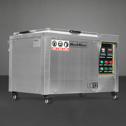 MechMaxx UC12 Ultrasonic Cleaner 12 Gal 47 L Heavy Duty Industrial Parts Washer 28kHz 9 Transducers SS304 Tank 6.6kW Heater 208-240V 1 Phase Power New