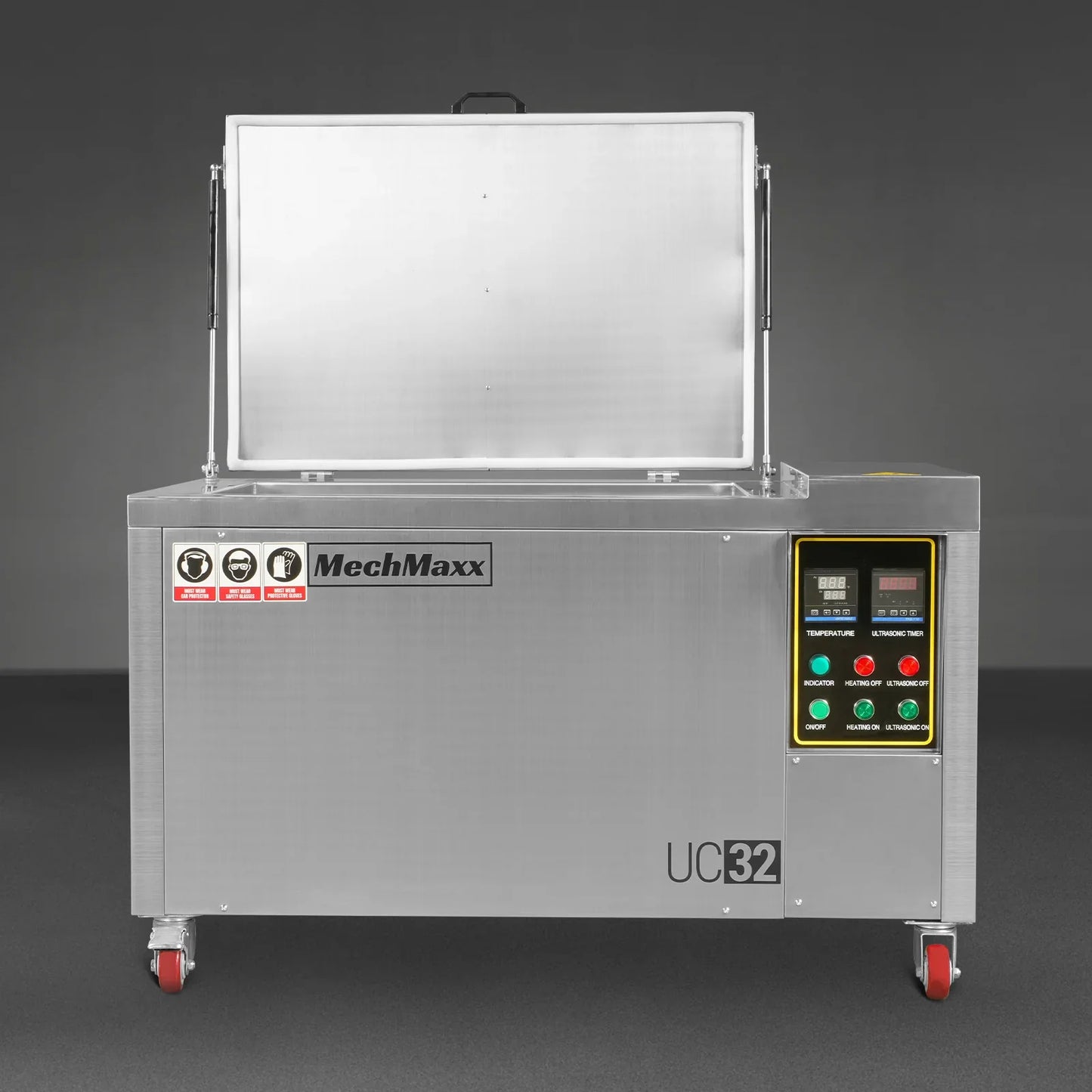MechMaxx UC32 Ultrasonic Cleaner 32 Gal 120L Heavy Duty Industrial Parts Washer 28kHz SS304 Tank 6.6kW Heater 208-240V 3 Phase New