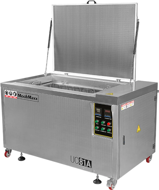 MechMaxx UC81A Ultrasonic Cleaner 81 Gal 308L Heavy Duty Industrial Parts Washer 28kHz 40 Transducers Oil Skimmer SS304 Tank 10kW Heater 208-240V 3 Phase New