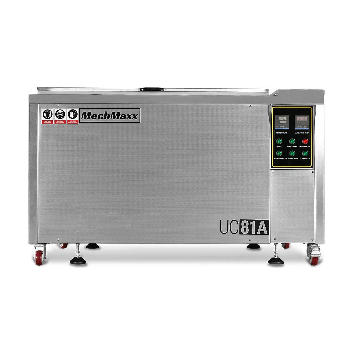 MechMaxx UC81A Ultrasonic Cleaner 81 Gal 308L Heavy Duty Industrial Parts Washer 28kHz 40 Transducers Oil Skimmer SS304 Tank 10kW Heater 208-240V 3 Phase New