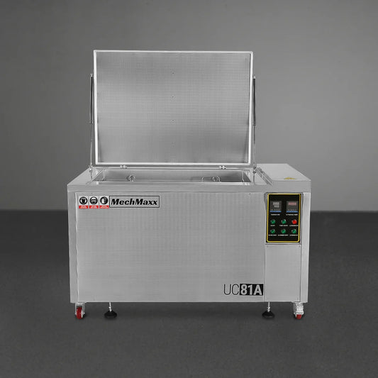 MechMaxx UC81A Ultrasonic Cleaner 81 Gal 308L Heavy Duty Industrial Parts Washer 28kHz 40 Transducers Oil Skimmer SS304 Tank 10kW Heater 208-240V 3 Phase New