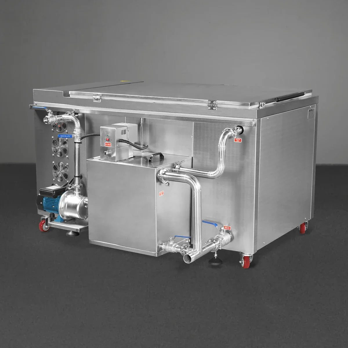 MechMaxx UC81A Ultrasonic Cleaner 81 Gal 308L Heavy Duty Industrial Parts Washer 28kHz 40 Transducers Oil Skimmer SS304 Tank 10kW Heater 208-240V 3 Phase New
