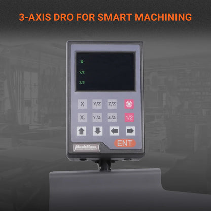 MechMaxx VM18LD Mill Drill Machine 6x20" Benchtop DRO Brushless Motor Variable Speed R8 Spindle 1 HP 110V Compact Milling Drilling Tool New